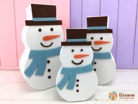 Cutie De Crăciun „Omul De Zăpadă” Albastru