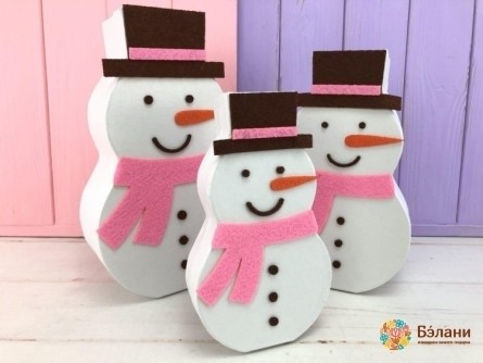 Cutie De Crăciun „Omul De Zăpadă” Roz