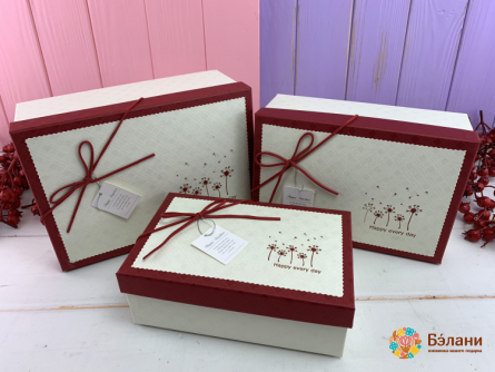 Cutie Cadou „Dandelions” Alb-Roșu