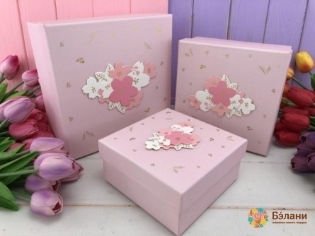 Cutie Cadou „Frunze 3D” Roz