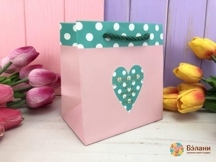 Geantă Cadou „Heart Inside” Roz Xs