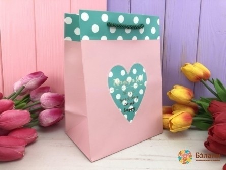 Geantă Cadou „Inima Înăuntru” Roz S