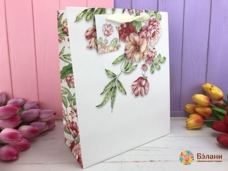 Geantă Cadou "flori" L