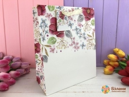 Geantă Cadou "flori" L