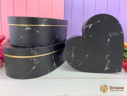 Cutie De Marmură În Formă De Inimă Neagră