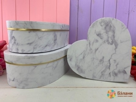 Cutie De Marmură În Formă De Inimă Albă