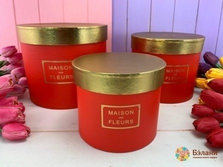 Cutie Rotundă „Gold House” Roșu