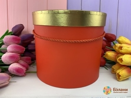 Cutie Rotundă „Capac Auriu” Roșu