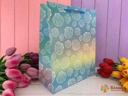 Geantă Cadou „Cochilii De Mare” S Turcoaz