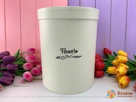 Cutie Rotundă "flori De Piele" Alb