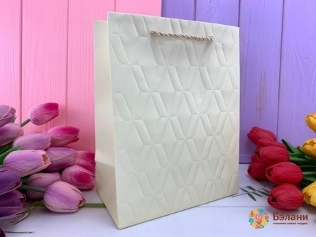 Geantă Cadou "cube" Alb S