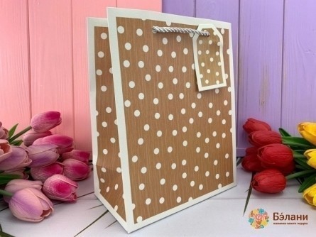 Geantă Cadou „Frumusețe Puncte” Ciocolată M