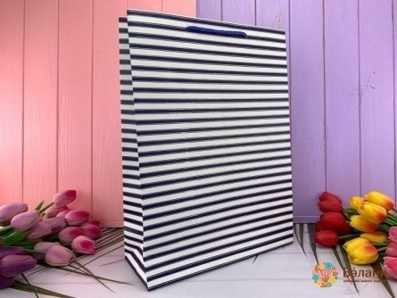 Geantă Cadou "linii Simple" Albastru M