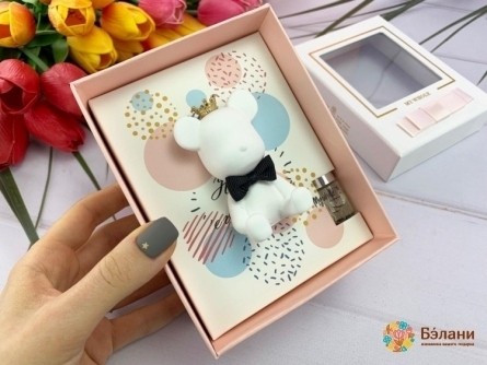 Set Cadou "urs" Cu Parfum Roz