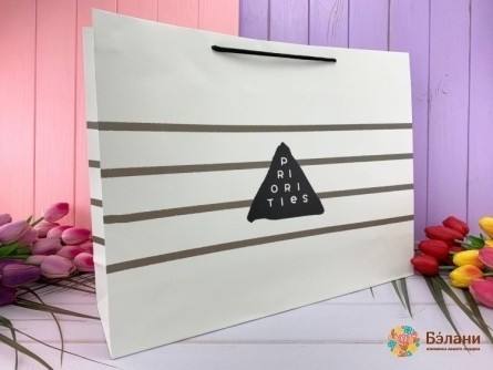 Geantă Cadou "triunghi" Alb Xl