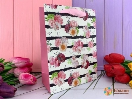 Geantă Cadou „Trandafiri De Primăvară” Roz S