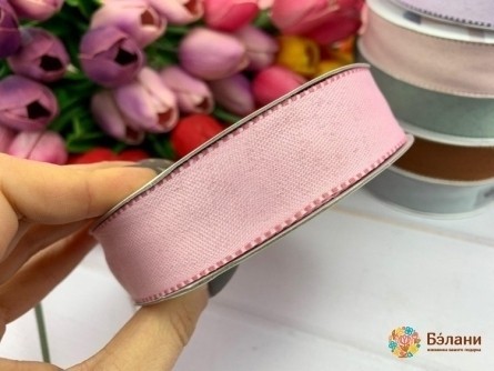 Panglică De Bumbac Cu Două Fețe Roz Roz