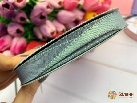 Banda De Bumbac Îngustă „Dublu Față” Albastru De Măsline