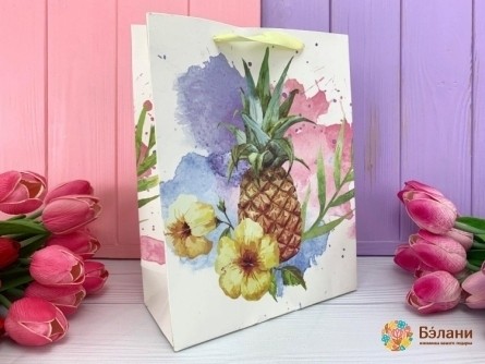 Geantă Cadou "ananas" Floare Galbenă S