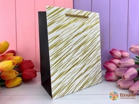 Geantă Cadou "perie De Aur" În Aur Peste M Alb