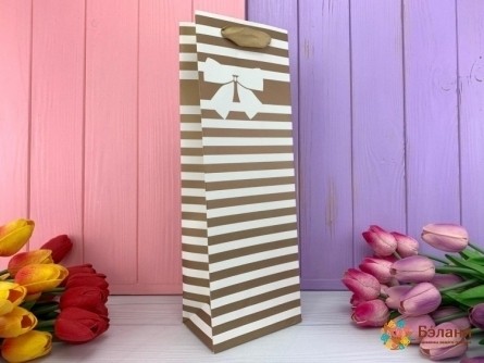 Geanta Sub Sticla "lines" Bej