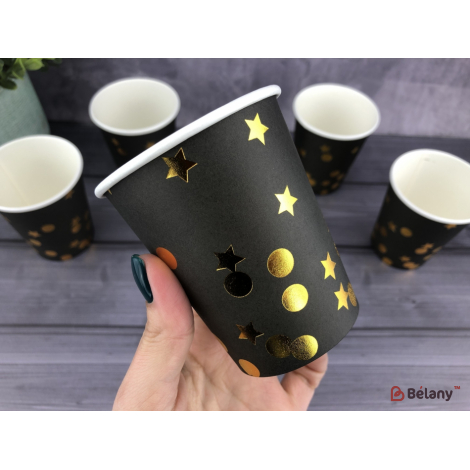 Căni De Hârtie "negru Și Aur"