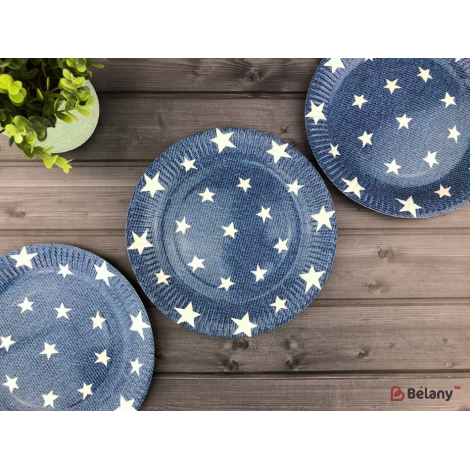 Placi "albastru Și Stele" 23 Cm