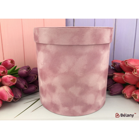 Cutiuta Rotunda Din Catifea "catifea" Roz