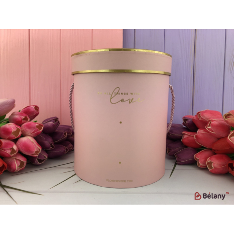 Cutie Rotundă „Cu Dragoste De Aur” Roz