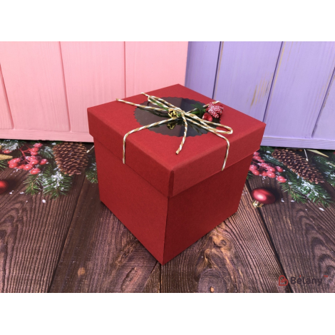 Cutie Cadou "opac Cu Floare" Roșu