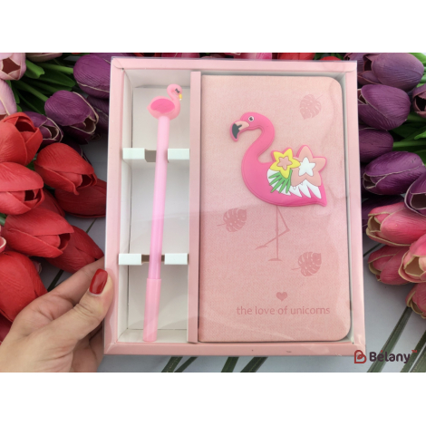 Notebook Set Cu Flamingo Stele „Happiness”