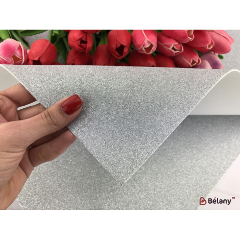 Foamiran Cu Sclipici De Argint