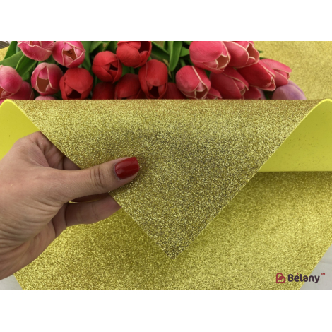 Foamiran Cu Sclipici Galbene