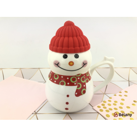 Cupa De Ceramica "omul De Zapada" Rosu