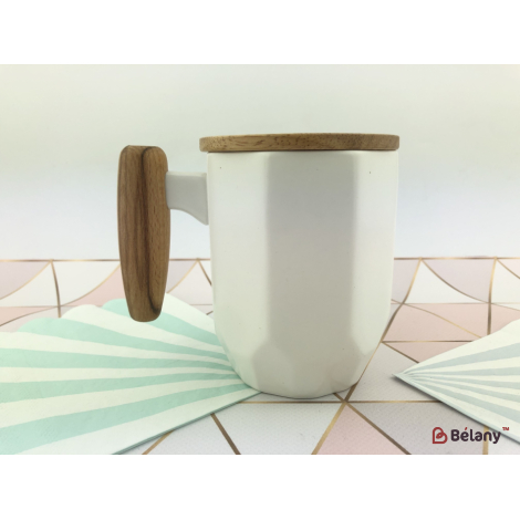 Cupa De Ceramica "maner Din Lemn"