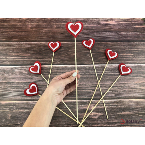 Topper "heart" 12Buc.