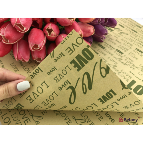 Hârtie Pentru Flori „Gazeta Love” Verde