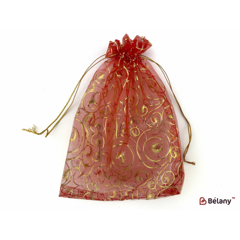 Sacii Din Organza „Flori” 17X23 Roșu