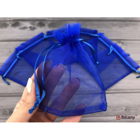 Saci Organza „Invizibil” Albastru 9X12