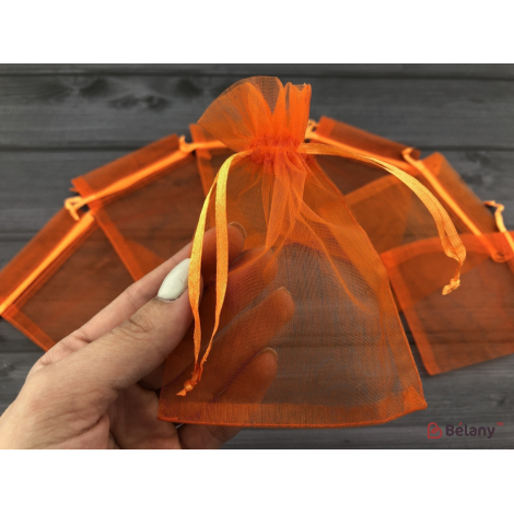 Pungi Organza „Invizibil” Portocaliu 9X12