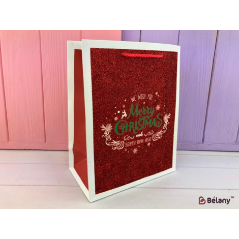 Geantă Cadou „Shiny Xmas” Roșu L