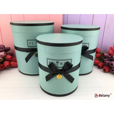 Круглая коробка "Flower" мятная