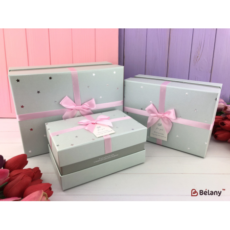 Подарочная коробка "Simple star" серая