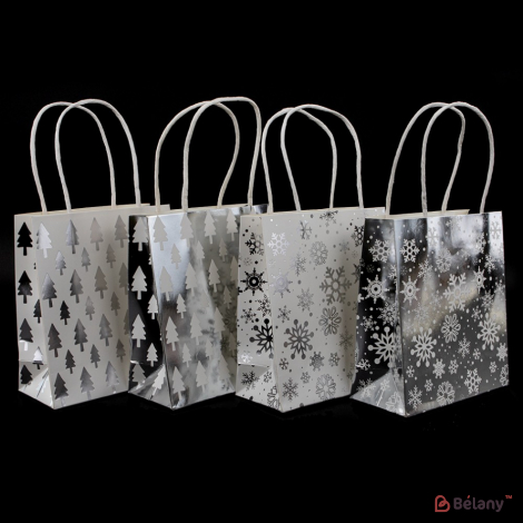 Новогодний пакет craft "Silver snowflake" S Микс