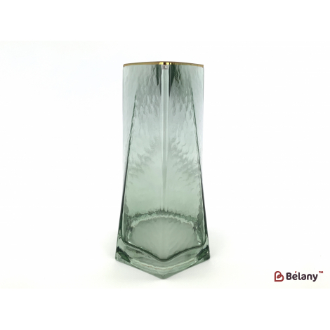 Ваза для цветов "Ice tower" изумрудный 22х13см