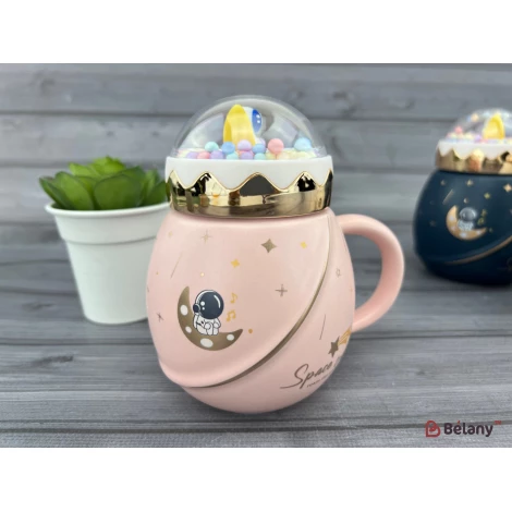 Cana Din Ceramica "lost In Space" Roz