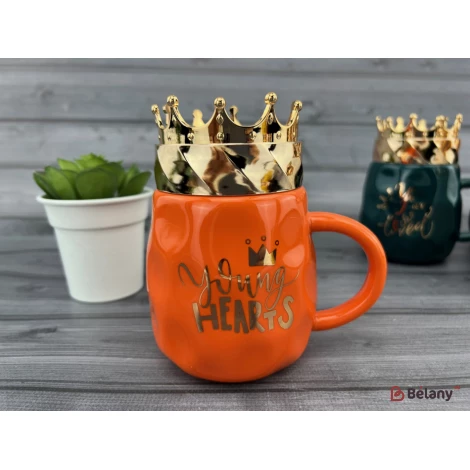 Cana Din Ceramica "crowny" Portocaliu