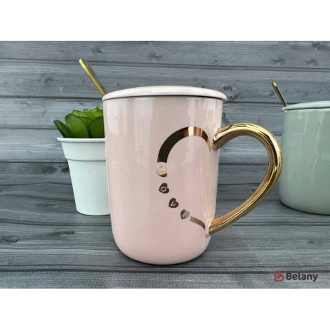 Cana Din Ceramica "jumatate De Inima" Roz
