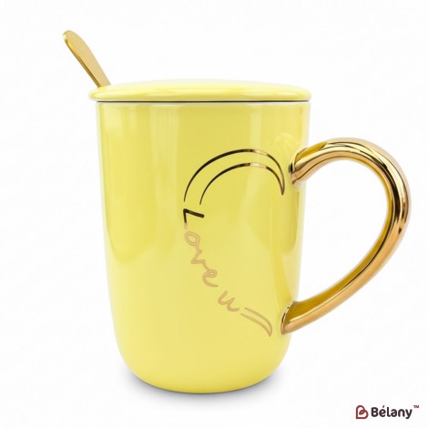 Cana Din Ceramica "jumatate De Inima" Galbena