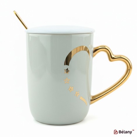 Cana Din Ceramica "jumatate De Inima" Gri